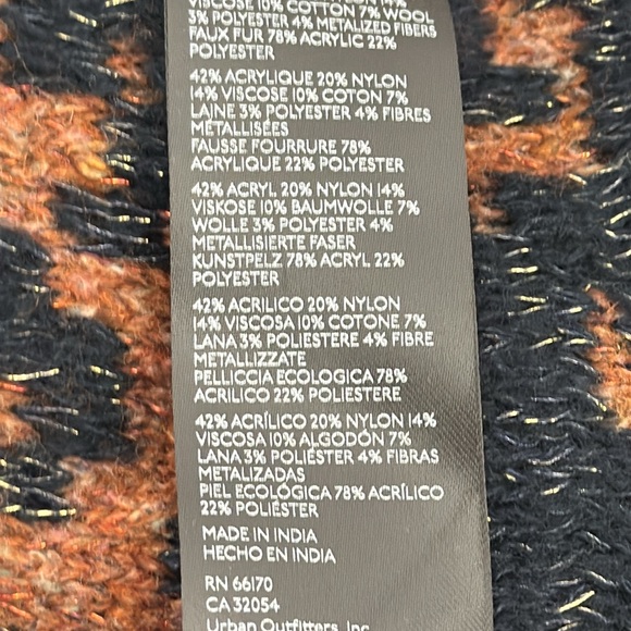 Anthropologie Black and Brown Faux Fur Maxi Sweater - Picture 7 of 7